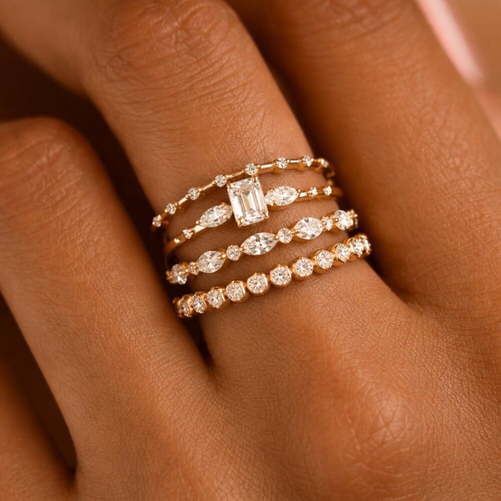 "Tessa" Dainty ring stack (multiple size options)